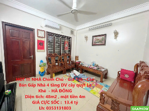 HOT !!! NHÀ Chính Chủ - Giá Tốt - Cần Bán Gấp Nhà 4 tầng DV cây quýt La Khê  - HÀ ĐÔNG