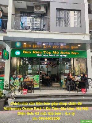 Chính chủ cần tiền bán gấp shop chân đế  Vinhomes Ocean Park 1 Đa Tốn, Gia Lâm, Hà Nội